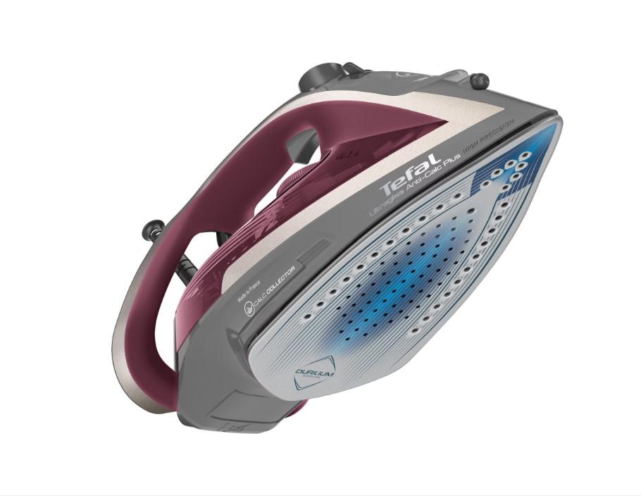 Fier de calcat Tefal Ultragliss Plus FV6840E0, 2800W, colector anticalcar, oprire automata, Gri/Visiniu