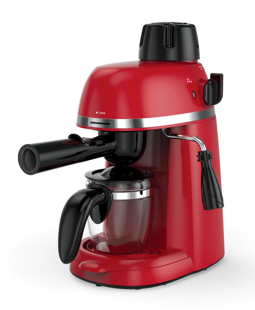 Espressor Manual Heinner HEM-350RD, 3.5 Bar, 800W, Cafea Măcinată, Cană Inclusă, Roșu