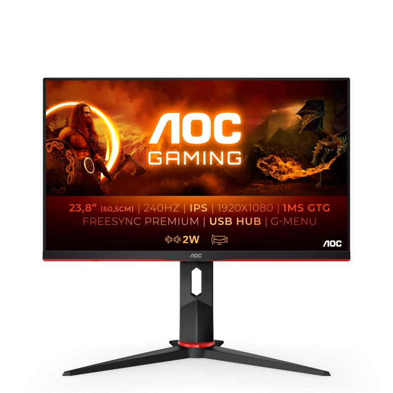 Monitor AOC 24G2ZU/BK 23.8", Full HD, IPS, 240Hz, Negru