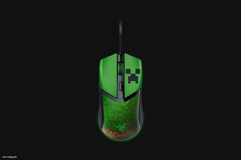 Mouse cu fir gaming Razer Cobra Razer Minecraft Edition, rezolutie 8500 DPI, 6 butoane programabile, iluminare RGB, negru