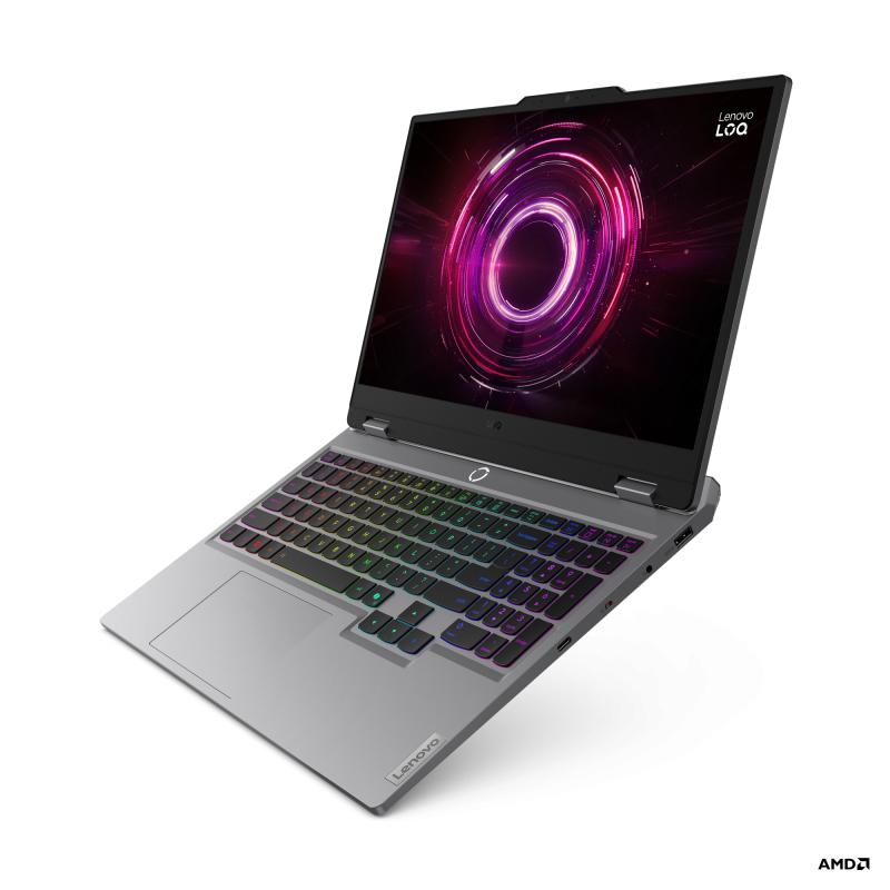 Laptop Lenovo Gaming LOQ 15AHP10, 15.6" FHD (1920x1080) IPS 300nits Anti-glare, 144 Hz, AMD Ryzen™ 7 250, NVIDIA GeForce RTX 5060 8GB GDDR7, 16 GB RAM, 1 TB SSD, Free DOS, Luna Grey