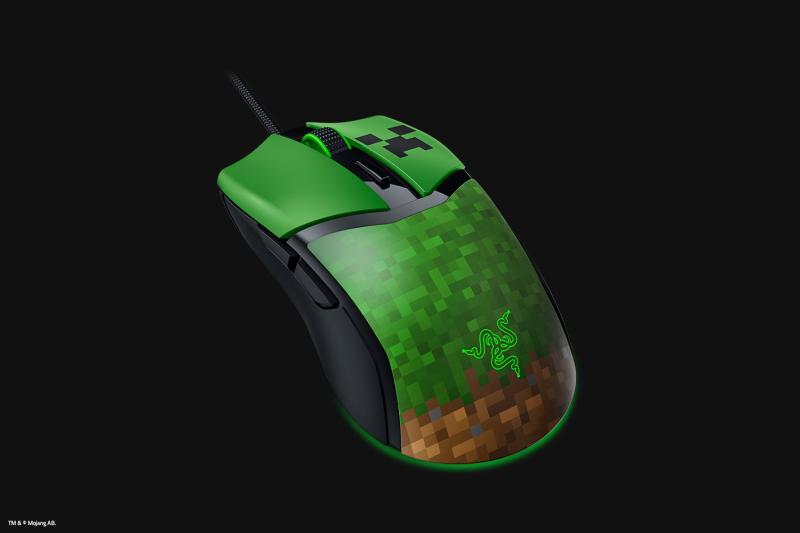 Mouse cu fir gaming Razer Cobra Razer Minecraft Edition, rezolutie 8500 DPI, 6 butoane programabile, iluminare RGB, negru