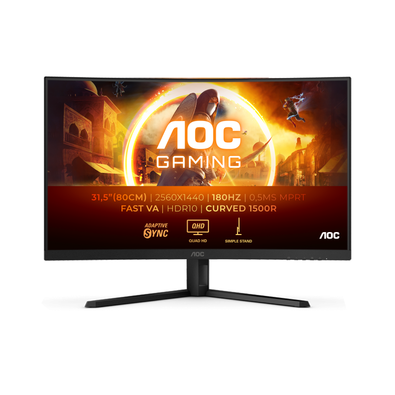 Monitor AOC CQ32G4VE 31.5" , QHD, VA, 180Hz, Negru