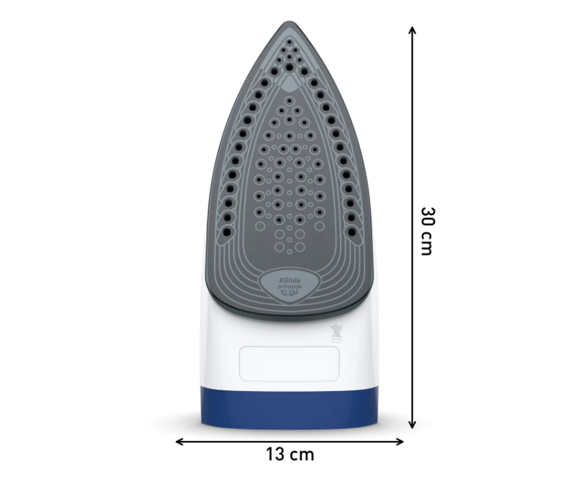Fier de calcat Tefal Express Steam FV2838E0, 2400W, functie anticalcar, Alb/Albastru