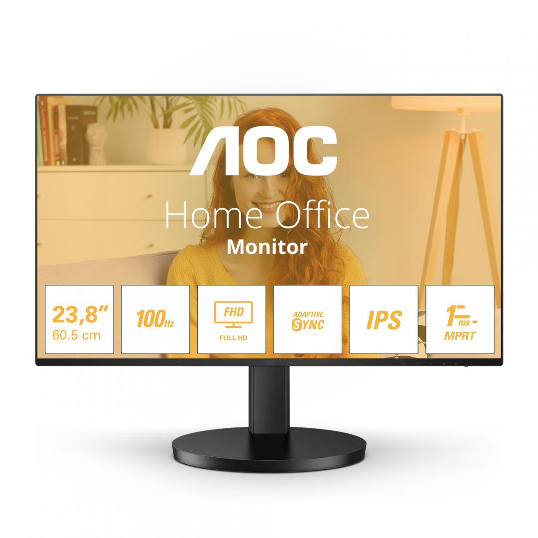 Monitor AOC 24B3HA2 23.8", Full HD, 100Hz, Negru