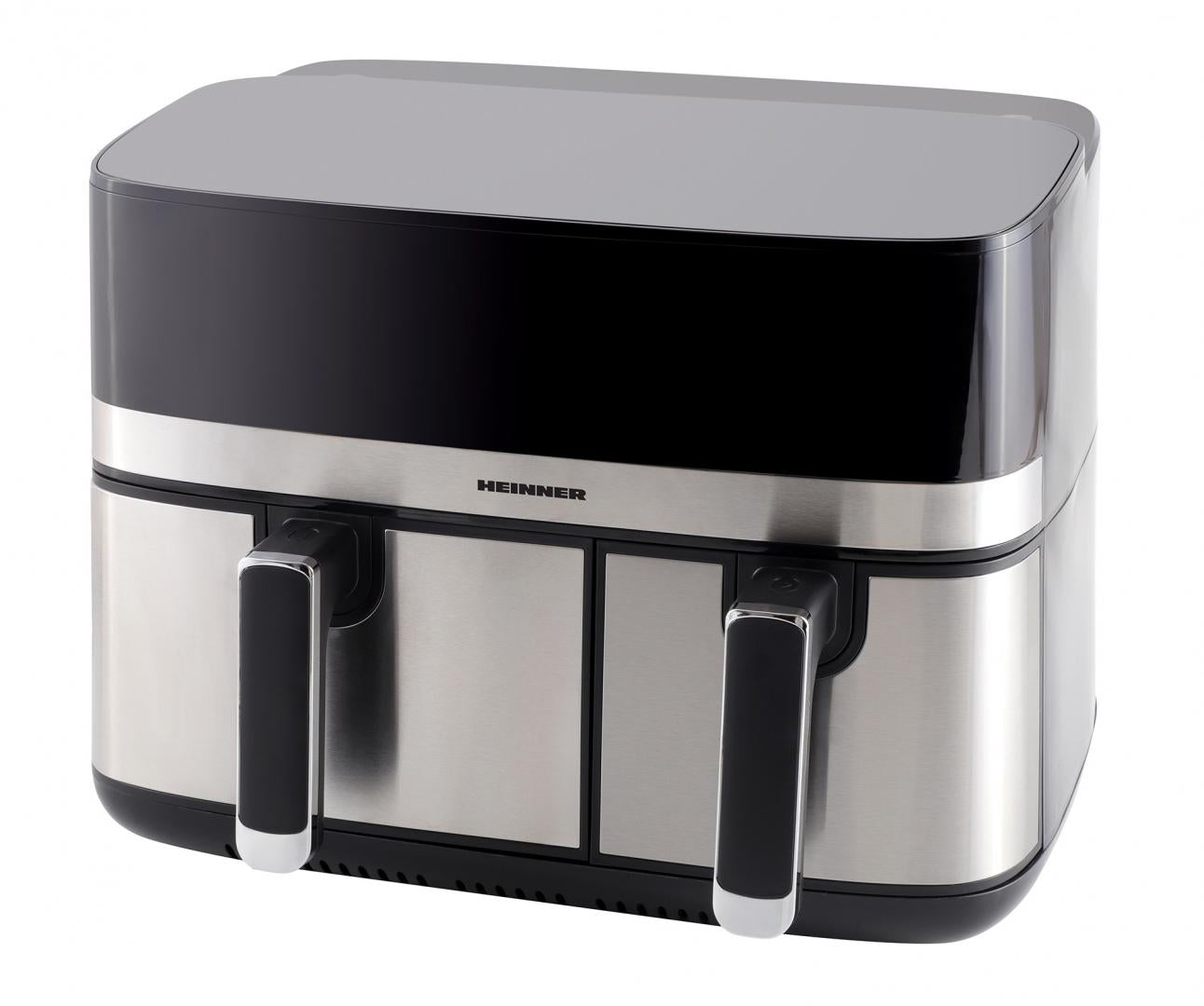 Friteuză Dublă cu Aer Cald Heinner HAF-H9DB17BKS, 8.6L, 1700W, Display Touch, Sync&Match