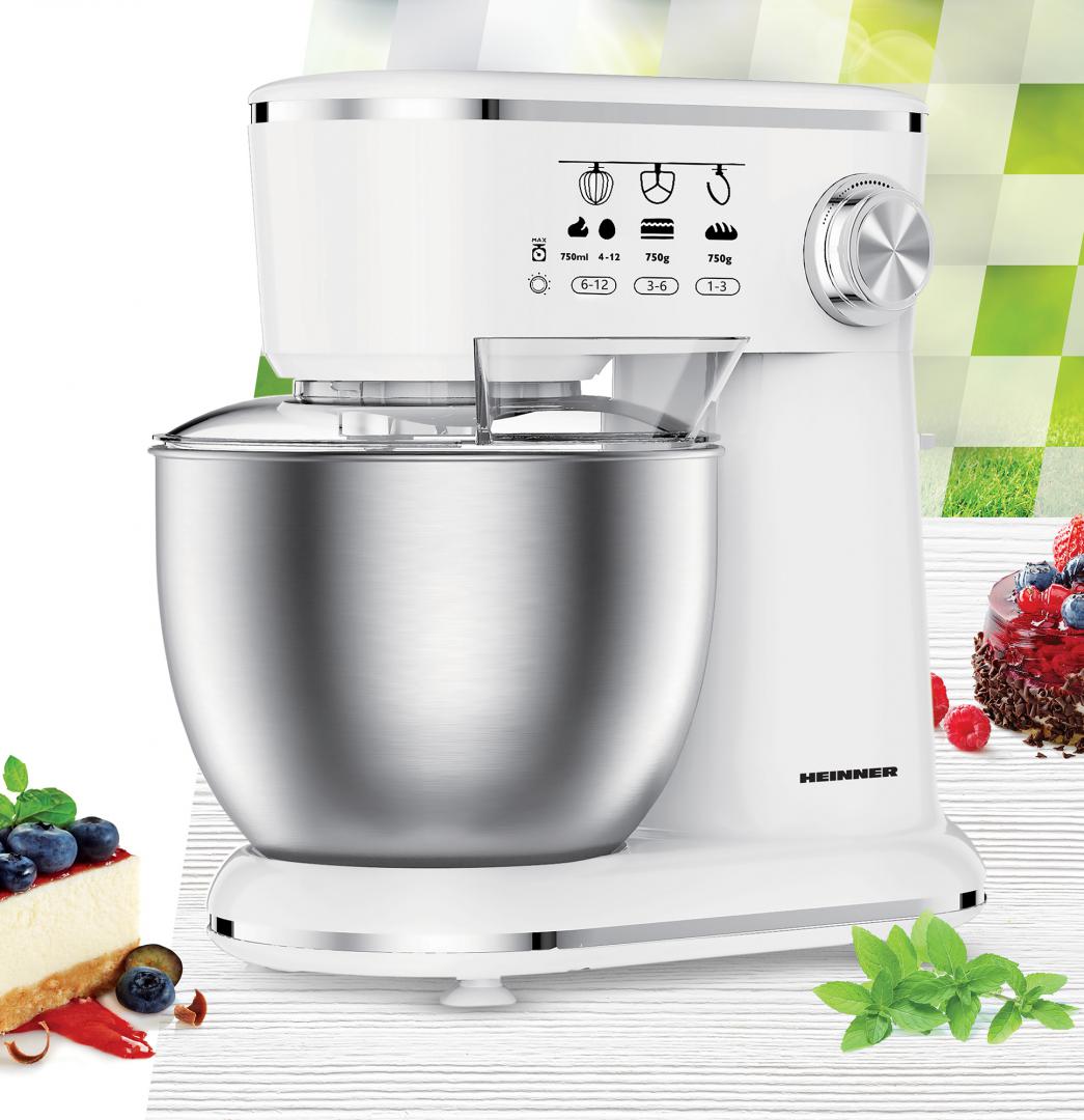 Mixer planetar Heinner HPM-1000WHCH , 1000W, Alb