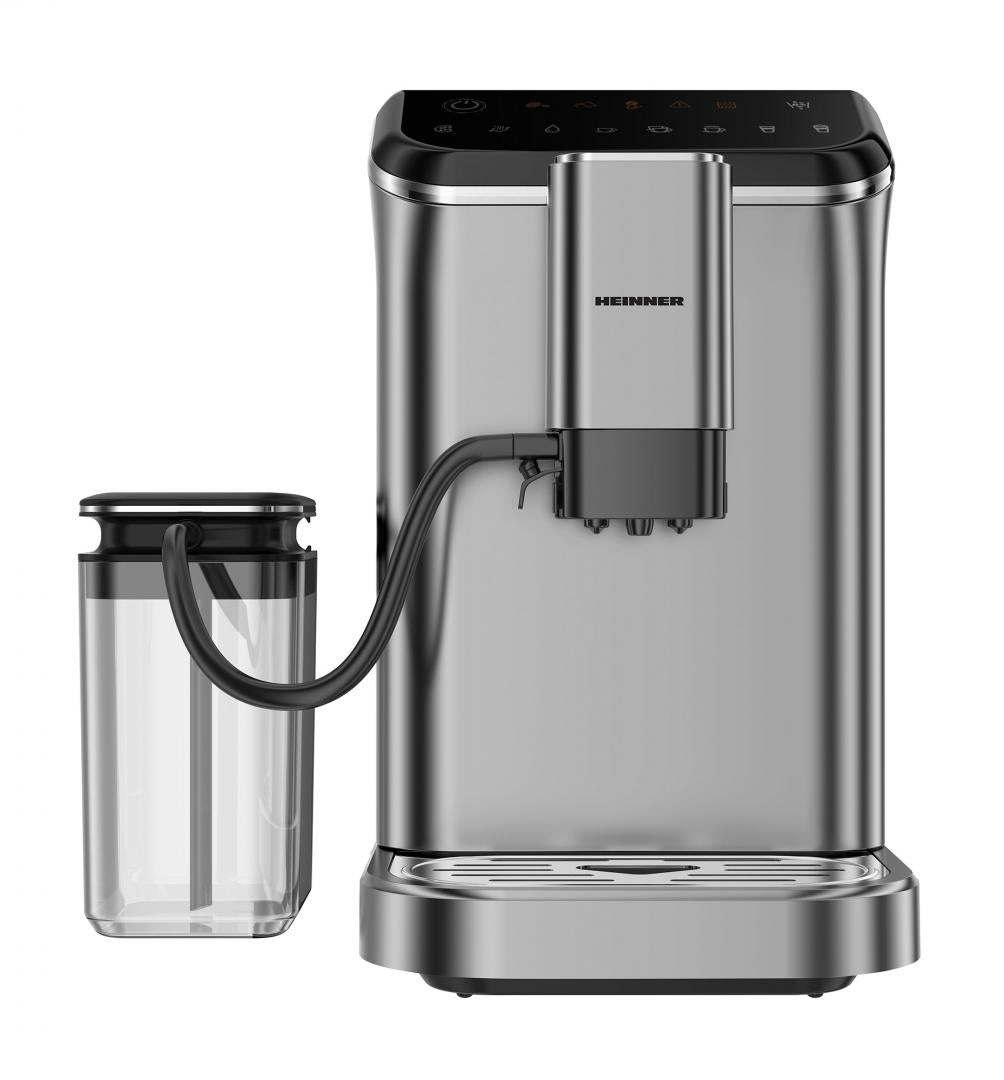 Espressor Automat Heinner Genesis HEMA-D20DGREY, 20 Bar, Cafea Boabe, Filtru Inox, Gri