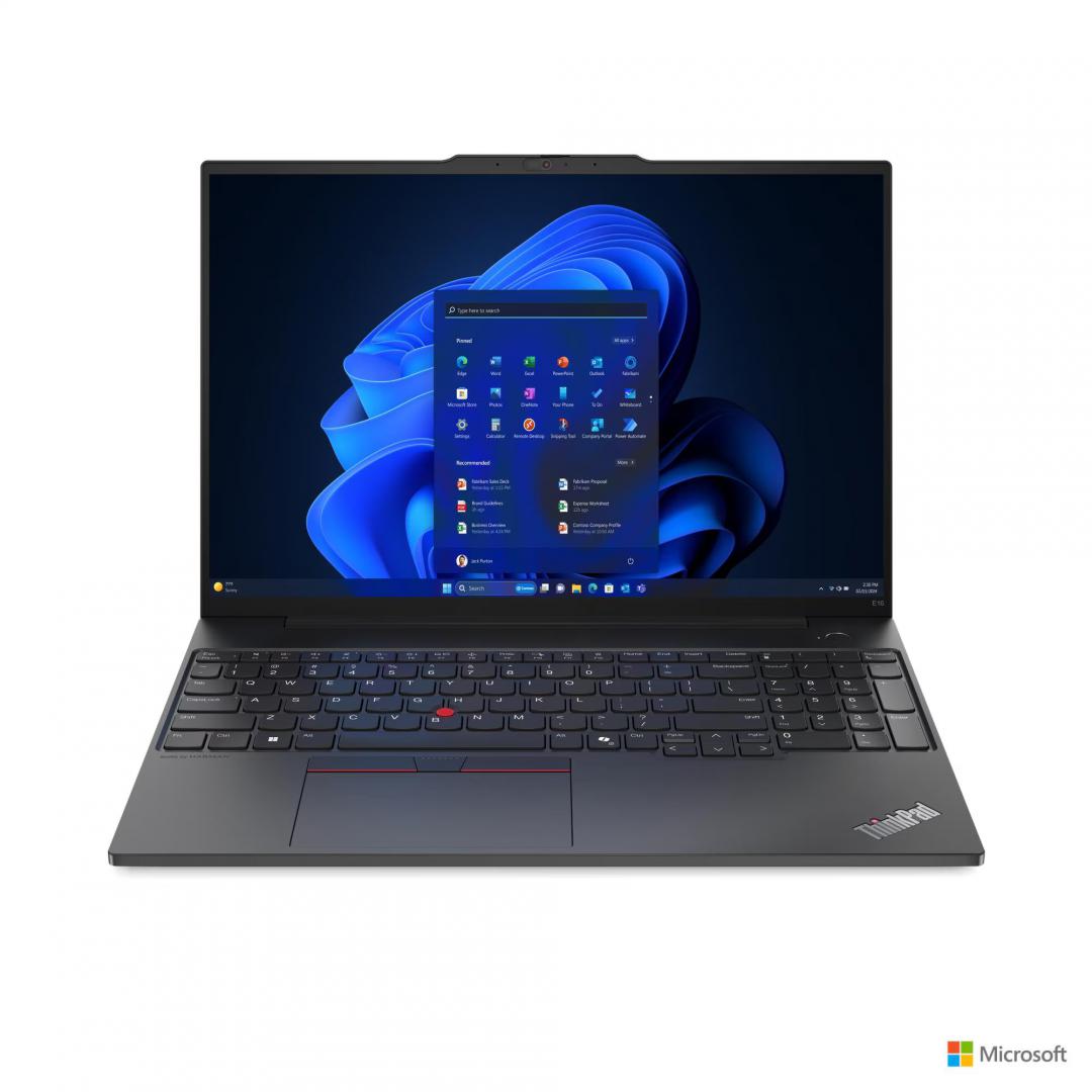 Laptop Lenovo ThinkPad E16 Gen 2, Intel Core Ultra 7 155H, 16" WUXGA, 32GB DDR5, 1TB SSD, Intel Arc Graphics, Negru, fără OS