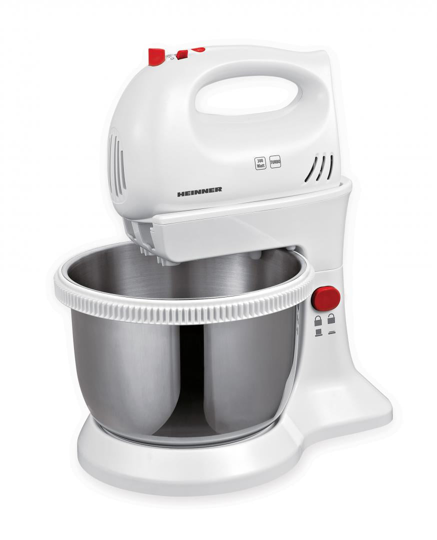 Mixer cu bol Heinner HMBR-300W, 300W, Alb
