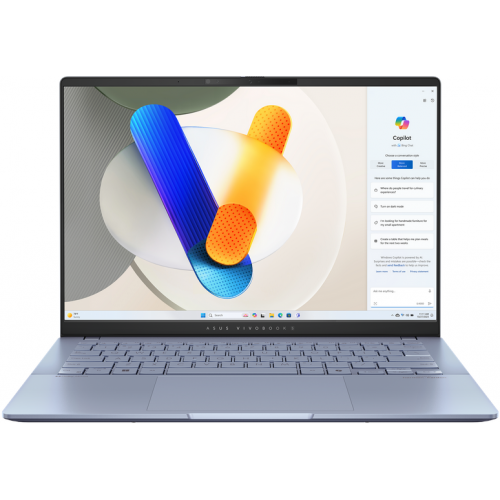 Laptop ASUS Vivobook S 14 OLED, S5406SA-QD106X, 14.0-inch, WUXGA (1920 x 12O0) 60 Hz, Intel Core Ultra 7 Processor 256V, 16 GB RAM, 1 TB SSD, Windows 11 Pro, Aluminum Blue