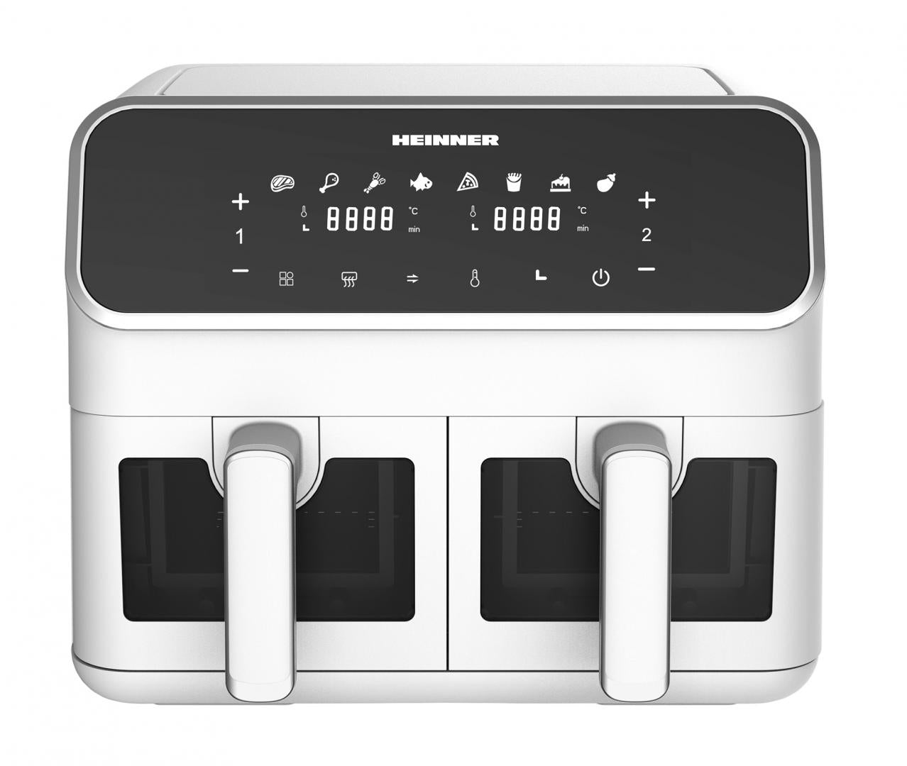 Friteuză Dublă cu Aer Cald Heinner DualFry Supreme HAF-H8DB17WH, 8L, 1700W, Alb