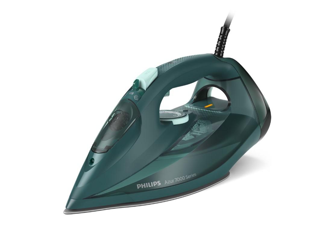 Fier de calcat Philips Azur DST7050/70, 2800W, talpa SteamGlide Elite, oprire automata, Verde