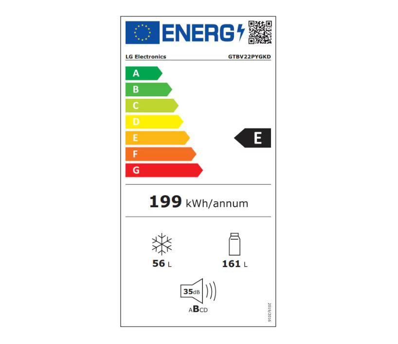 Frigider LG GTBV22PYGKD 217L, No Frost, Inverter, Super Răcire & Congelare, Argintiu
