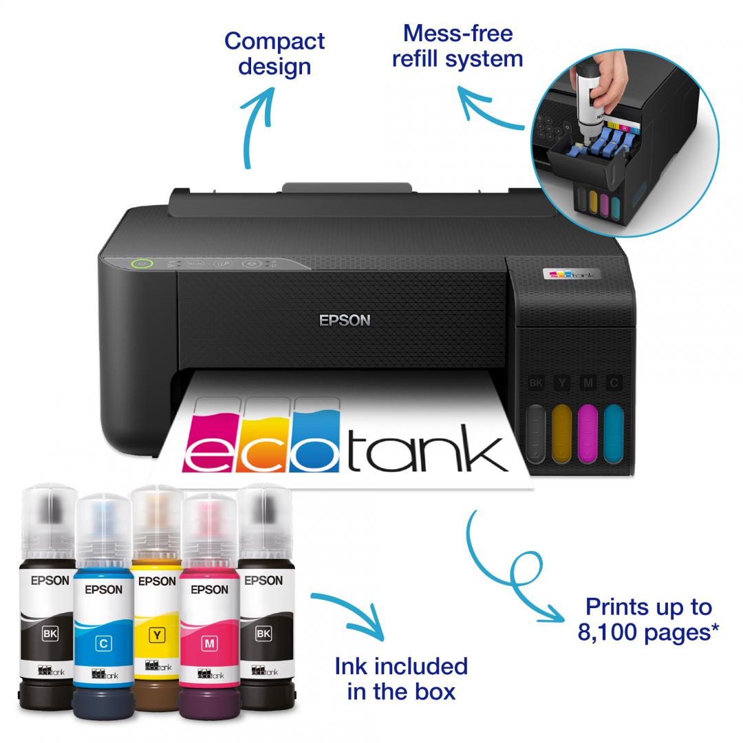 Imprimanta inkjet color CISS Epson EcoTank L1270, A4, USB, Wireless