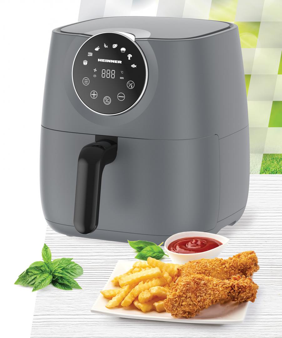 Friteuză cu Aer Cald Heinner SmartFry HAF-B6GREY1700, 5.7L, 1700W, Touch, 8 Programe, Gri Antracit
