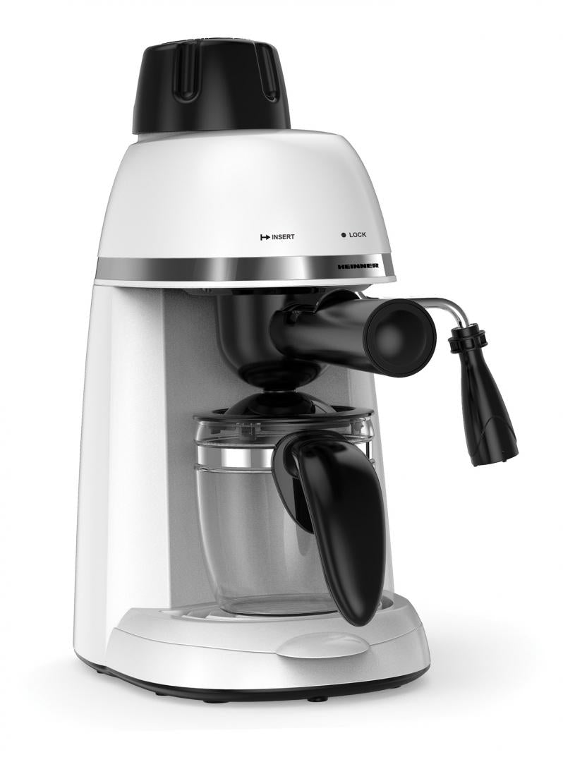 Espressor Manual Heinner HEM-350RD, 3.5 Bar, 800W, Cafea Măcinată, Cană Inclusă, Alb