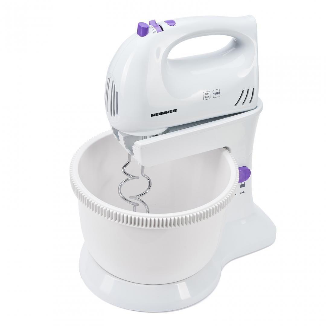 Mixer cu bol Heinner Charm HMB-350UV, 300W, Alb