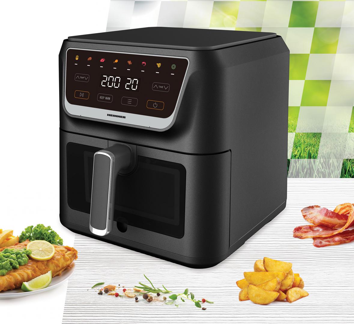 Friteuză cu Aer Cald Heinner CrispPro Chef HAF-H8BK1700, 8L, 1700W, Gătire Sănătoasă