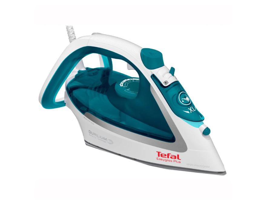 Fier de calcat Tefal EasyGliss Plus FV5718E0, 2500W, talpa Durilium AirGlide, Alb si Turcoaz