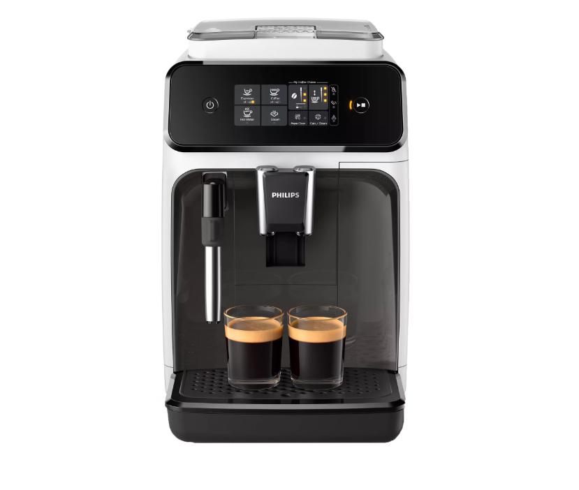 Espressor Automat Philips EP1223/00, 15 Bar, Cafea Boabe, Spumare Clasică, 1200 Series, Alb