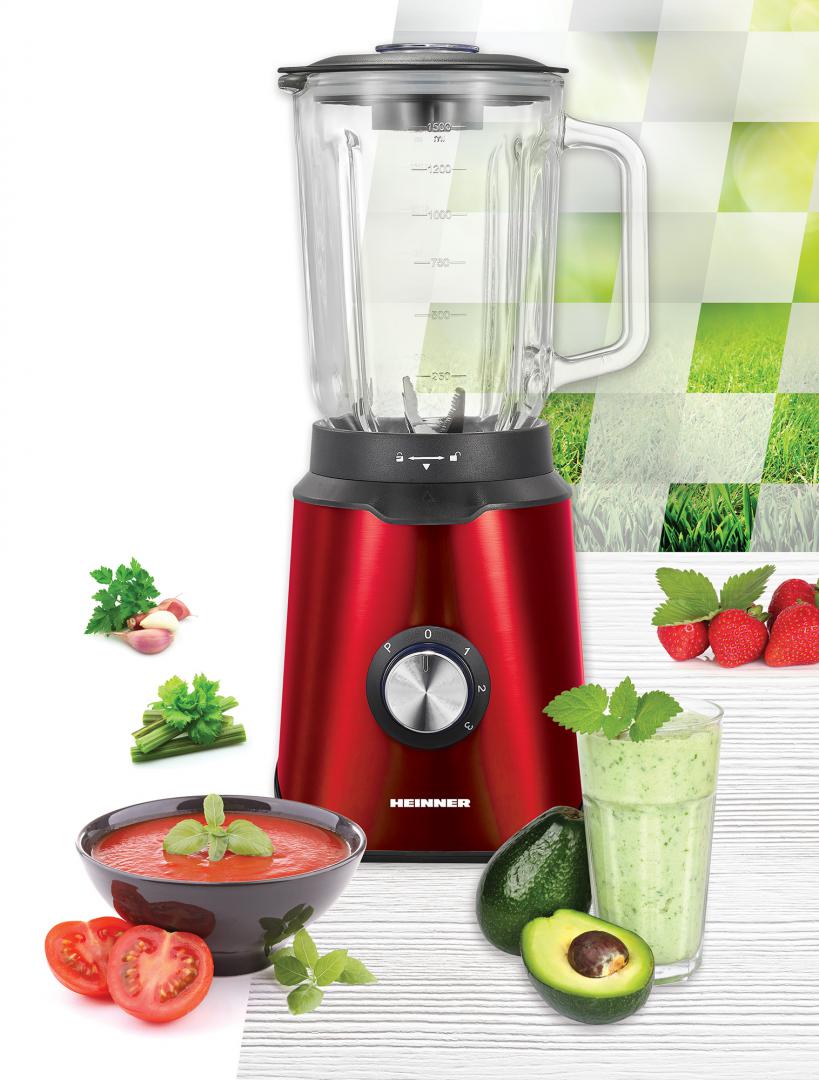 Blender de masa Heinner HBL-1000RED, 1000W, Bol 1.5L, Rosu