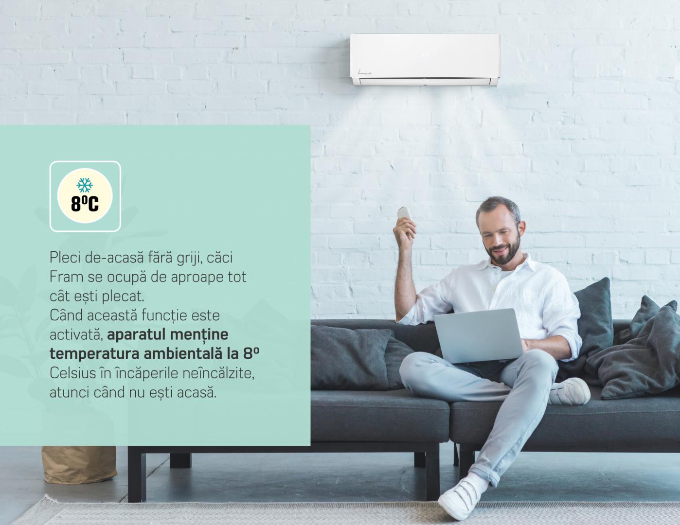 Aer Condiționat Fram 18000 BTU ACF-HS18KITWIFI++, Wi-Fi, Kit inclus, iFEEL & SMART, 19–30mp