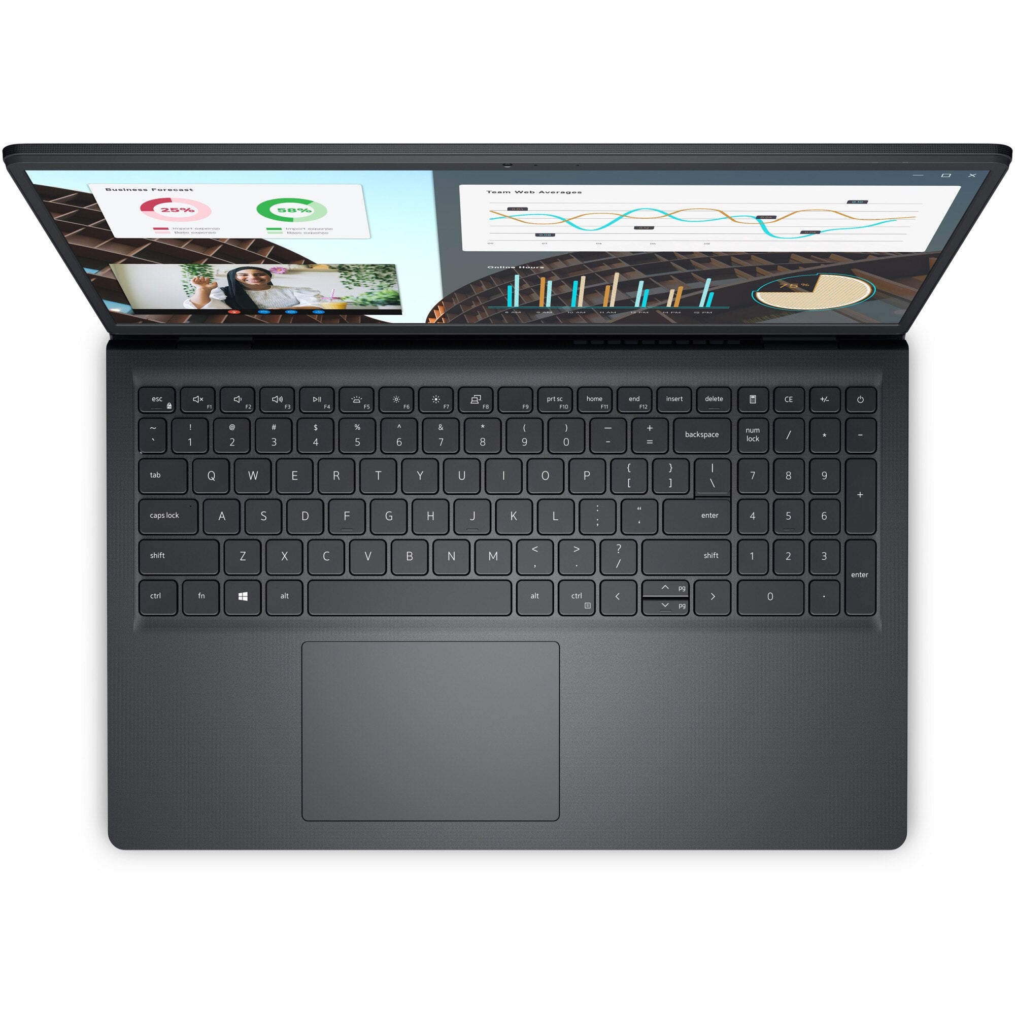 Laptop Dell Vostro 3530 15.6 inch FHD 120Hz, Intel i5-1334U, 8GB Ram, 512GB SSD, Intel(R) UHD Graphics, Windows 11 Pro, Carbon Black