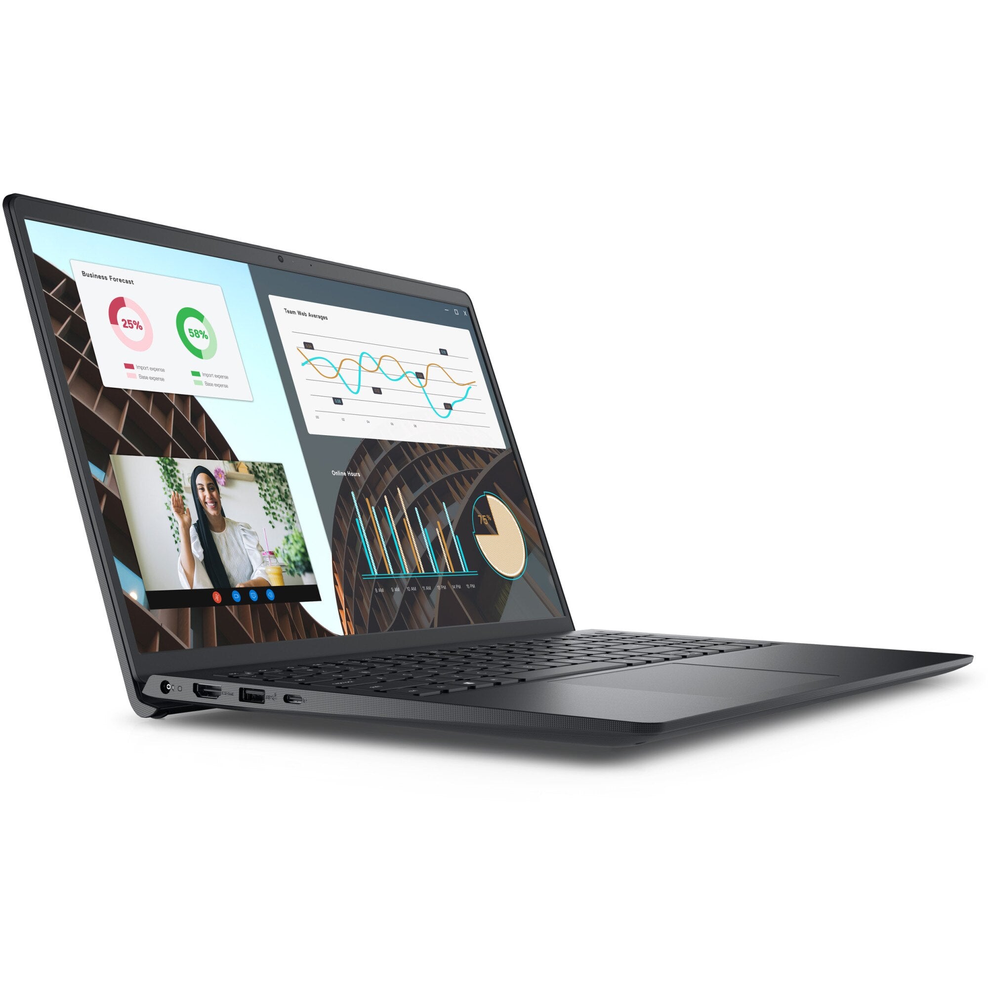 Laptop Dell Vostro 3530 15.6 inch FHD 120Hz, Intel i5-1334U, 8GB Ram, 512GB SSD, Intel(R) UHD Graphics, Windows 11 Pro, Carbon Black