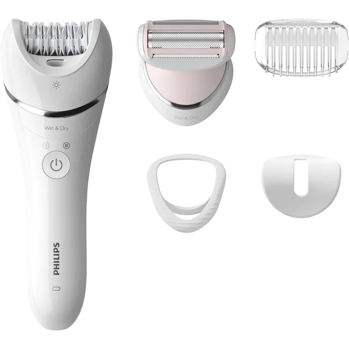 Epilator Philips Seria 4000 BRE257/00, 2 setari de viteza, cap de epilare lavabil, 4 accesorii, Lila