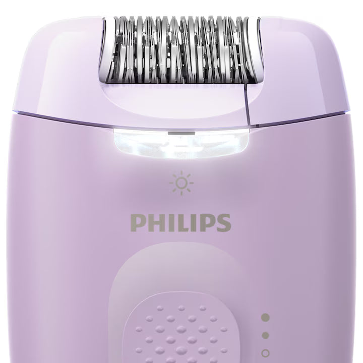 Epilator Philips Seria 4000 BRE257/00, 2 setari de viteza, cap de epilare lavabil, 4 accesorii, Lila